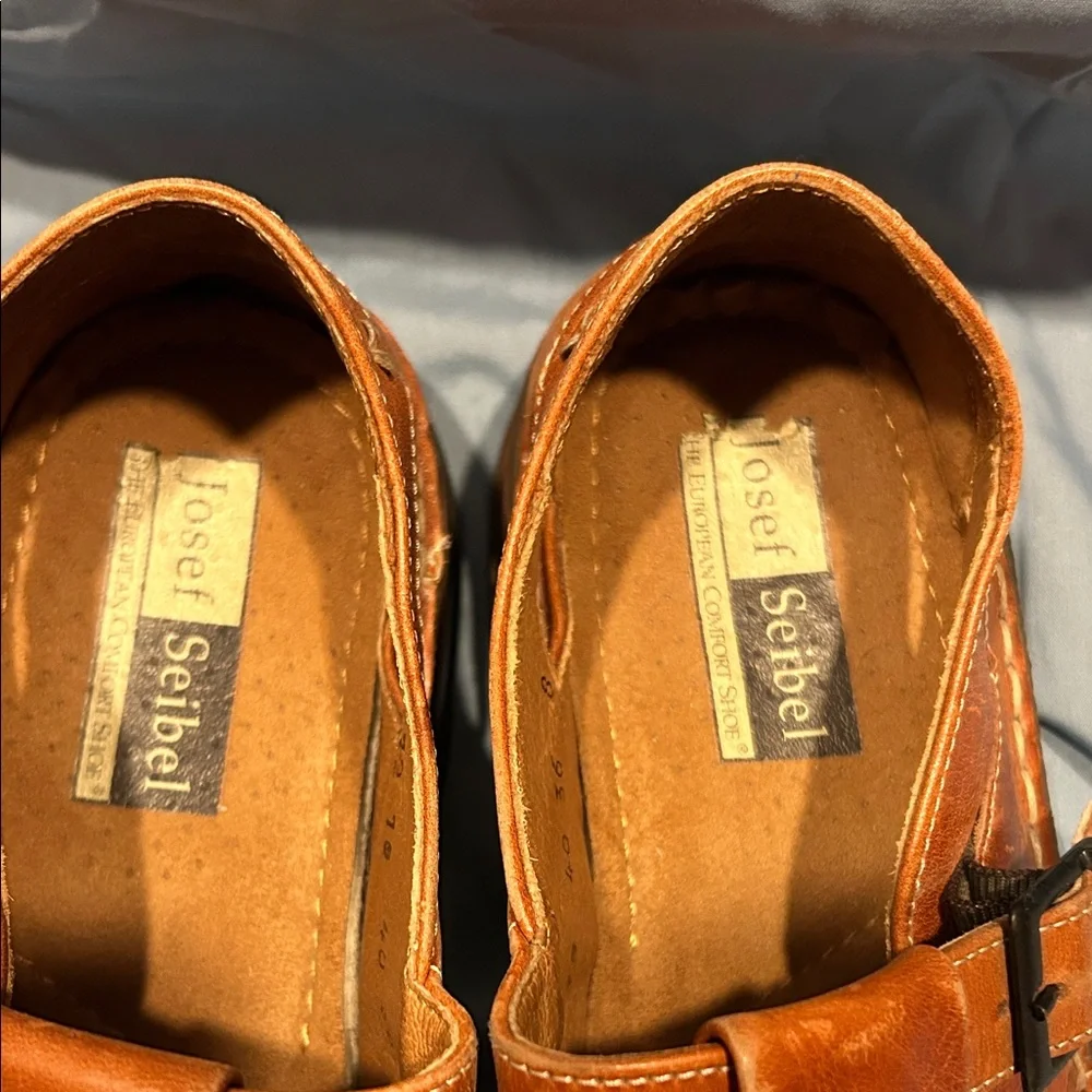 Men's Josef Seibel Tan Leather Sandals